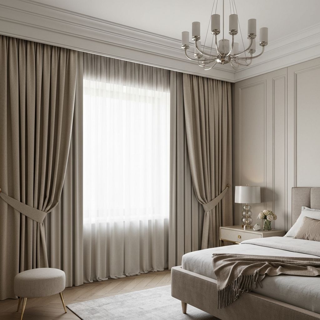 Elegant bedroom curtains